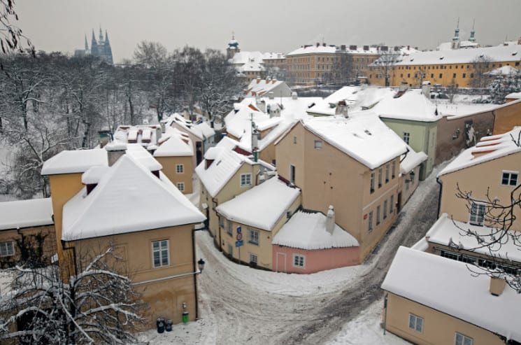 Nový svět (New World) Prague in winter